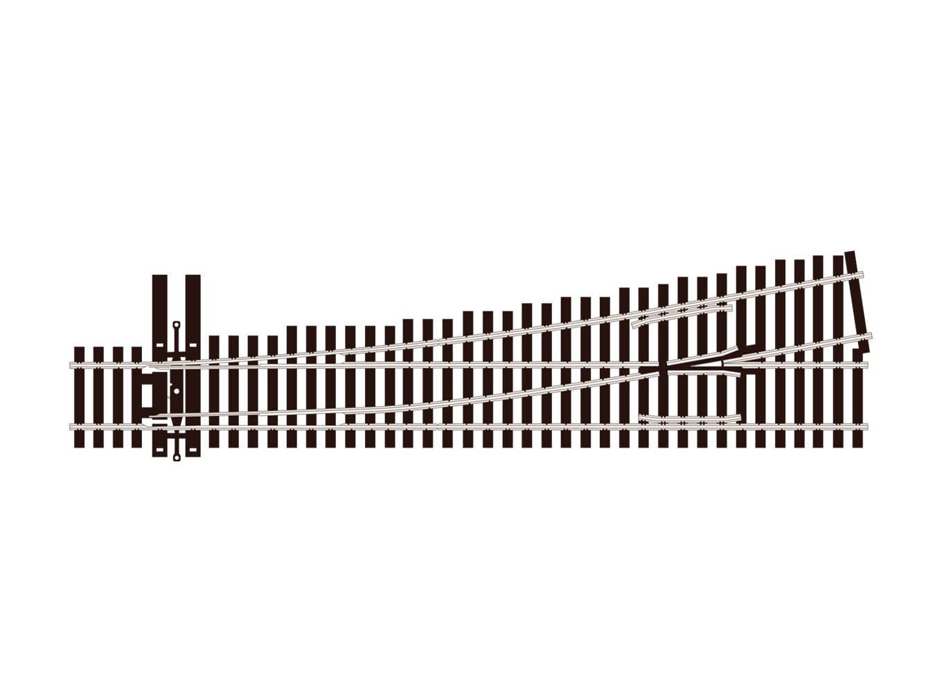 PECO SL-U7062 Code 70, No.6 Turnout Left Hand, Uniofrog HO/OO Gauge
