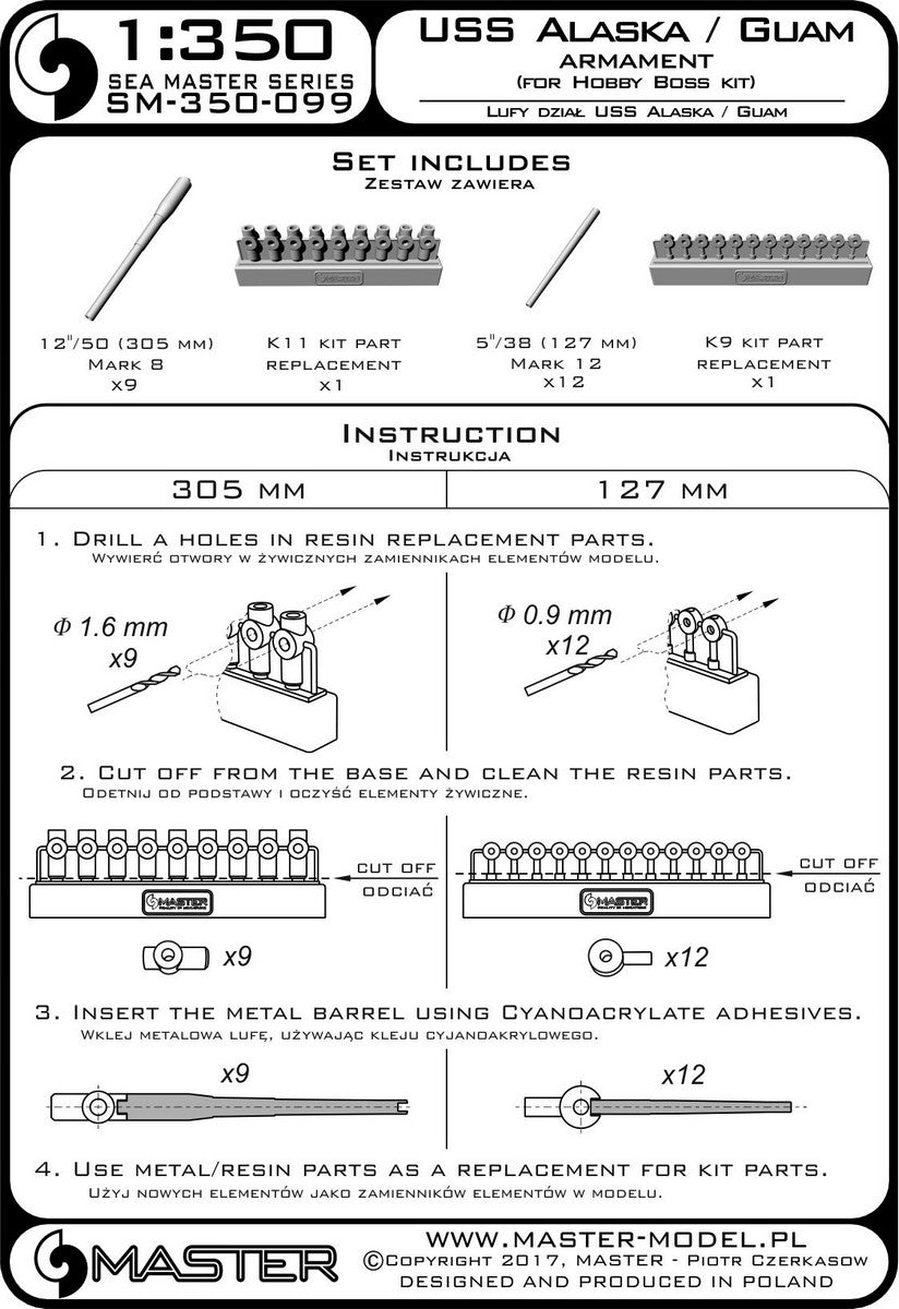 Master SM350-099 1:350 USS Alaska CB-1/Guam armament