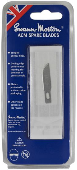 Swann Morton SM9130 No.10 Blade to fit SM9105 No.1 handle in pack of 5 blades.