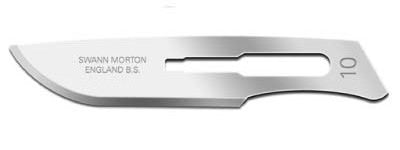 Swann Morton SM9301 No.10 Blade to fit SM9105 No.1 handle in pack of 50 blades.