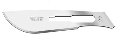 Swann Morton SM9308 No.22 Blade Fit SM9106 No.2 & SM9107 no.5 pack of 50 blades