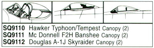 Squadron Canopies SQS9110 1:72 Hawker Typhoon Mk.IB/Hawker Tempest Mk.V x 2