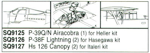 Squadron Canopies SQS9127 1:72 Henschel Hs-126A-1/B-1 x 2