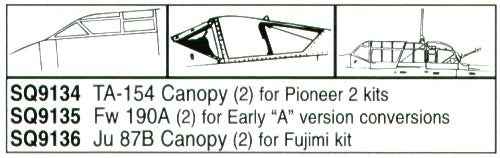 Squadron Canopies SQS9136 1:72 Junkers Ju-87B 'Stuka'