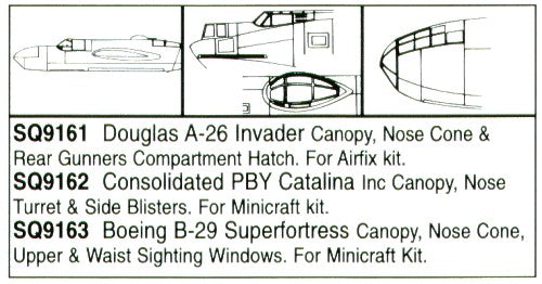 Squadron Canopies SQS9161 1:72 Douglas A-26 Invader canopy set