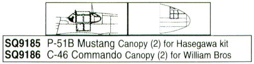 Squadron Canopies SQS9185 1:72 North-American P-51B Mustang