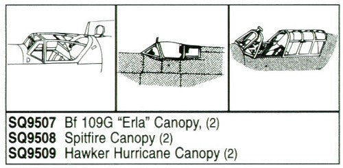 Squadron Canopies SQS9509 1:48 Hawker Hurricane x 2