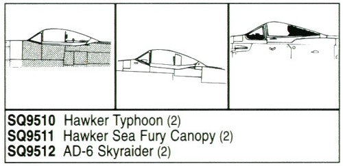 Squadron Canopies SQS9511 1:48 Hawker Sea Fury FB.11 x 2