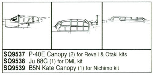 Squadron Canopies SQS9537 1:48 Curtiss P-40E Kittyhawk/Warhawk