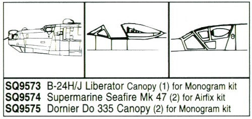 Squadron Canopies SQS9574 1:48 Supermarine Seafire Mk.47 x 2