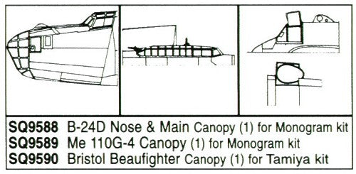 Squadron Canopies SQS9590 1:48 Bristol Beaufighter x 1