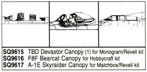 Squadron Canopies SQS9617 1:48 Douglas A-1E Skyraider