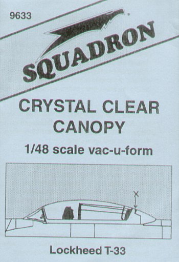 Squadron Canopies SQS9633 1:48 Lockheed T-33 Shooting Star canopy