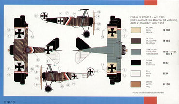 Smer SM72-877 1:72 Fokker Dr.I Triplane with decals for Lt Baumer