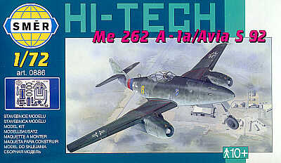 Smer SM72-886 1:72 Messerschmitt Me-262A-1a/Avia S.92 with etched detail parts