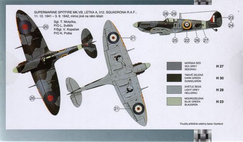 Smer SM72-887 1:72 Supermarine Spitfire Mk.VB with etched