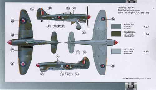 Smer SM72-888 1:72 Hawker Tempest Mk.V with etched