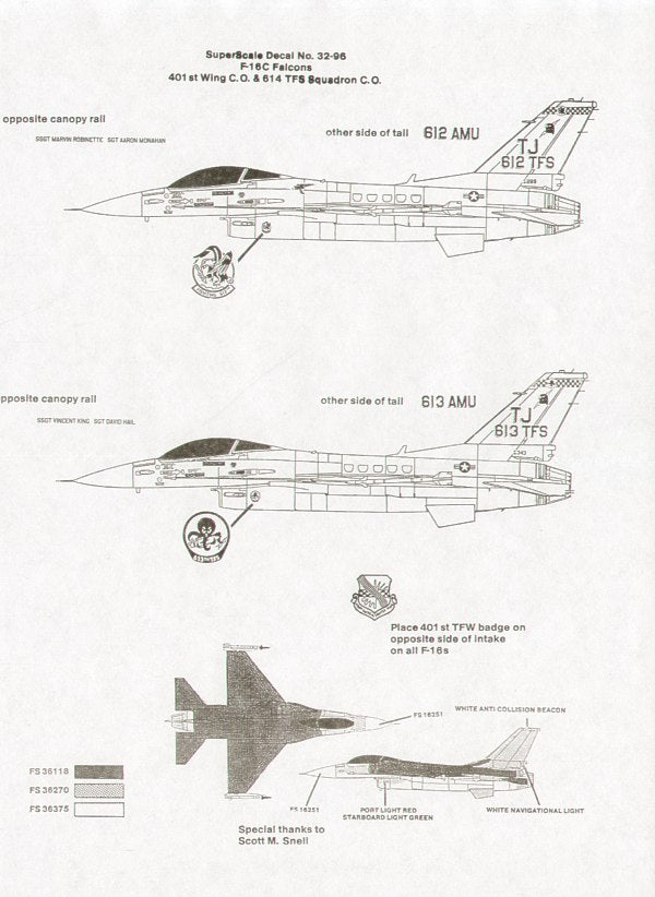 Superscale SS32096 1:32 Lockheed-Martin F-16C