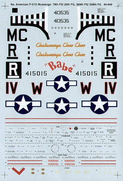 Microscale SS480949 1:48 North-American P-51D Mustangs