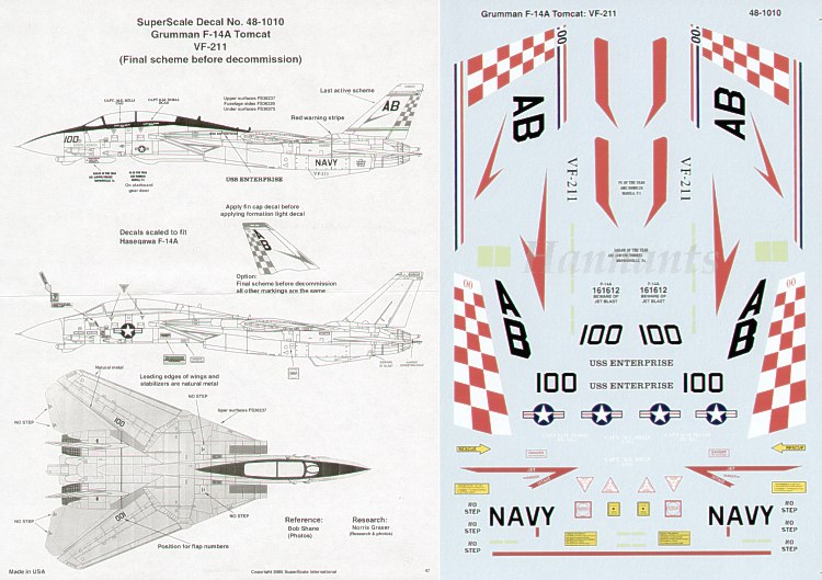 Microscale SS481010 1:48 Grumman F-14A Tomcat