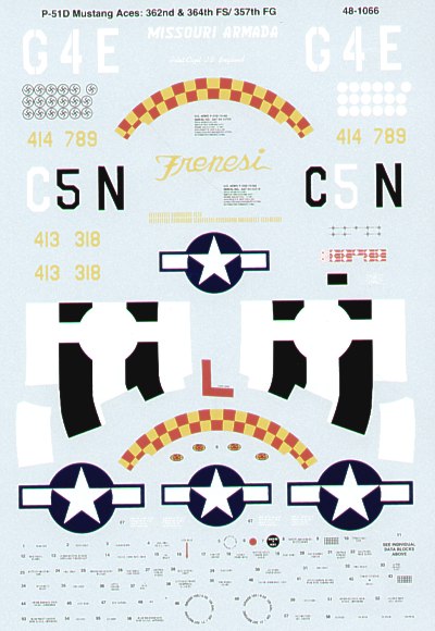 Microscale SS481066 1:48 North-American P-51D Mustangs 357th FG