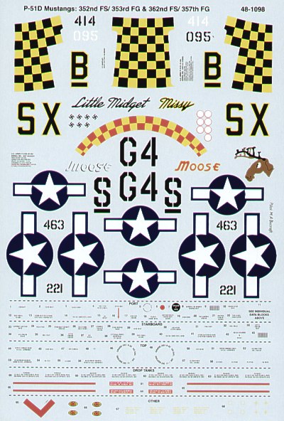 Microscale SS481098 1:48 North-American P-51D Mustangs