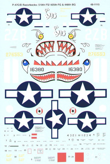 Microscale SS481115 1:48 Republic P-47C/P-47D Thunderbolts 'Razorback'
