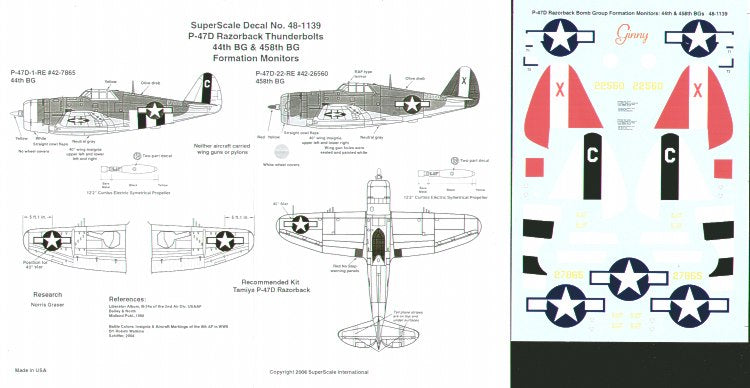 Superscale SS481139 1:48 Republic P-47D Thunderbolt 'Razorback'