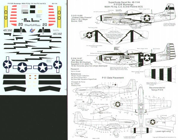 Microscale SS481144 1:48 North-American P-51D/P-51K Mustangs