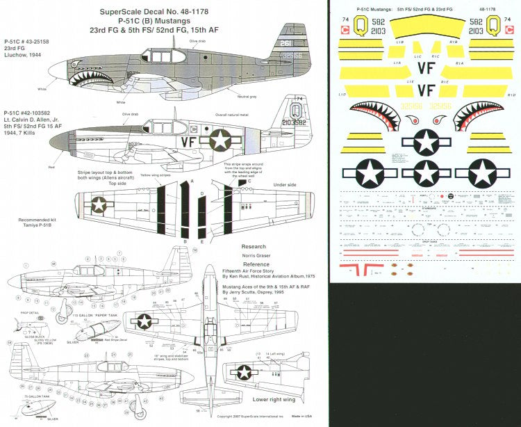Microscale SS481178 1:48 North-American P-51C Mustangs