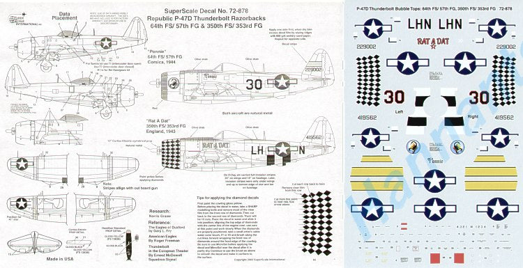 Microscale SS72878 1:72 Republic P-47D Thunderbolt 'Razorback'