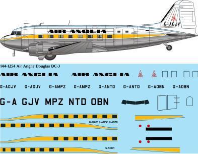 26 Decals ST144-1254 1:144 Air Anglia Douglas DC-3 Laser Decals