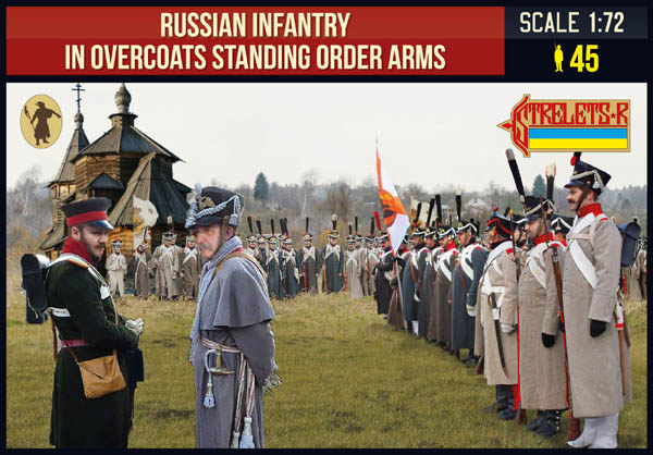Strelets STR21972 1:72 Russian Infantry in Overcoats Standing Order Arms