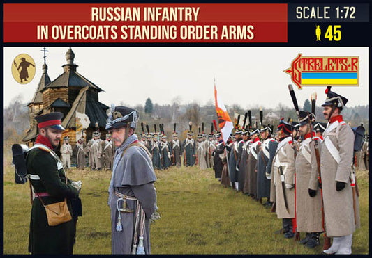 Strelets STR21972 1:72 Russian Infantry in Overcoats Standing Order Arms