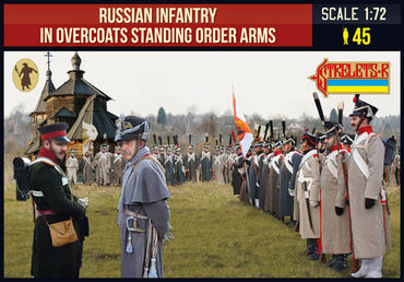 Strelets STR21972 1:72 Russian Infantry in Overcoats Standing Order Arms