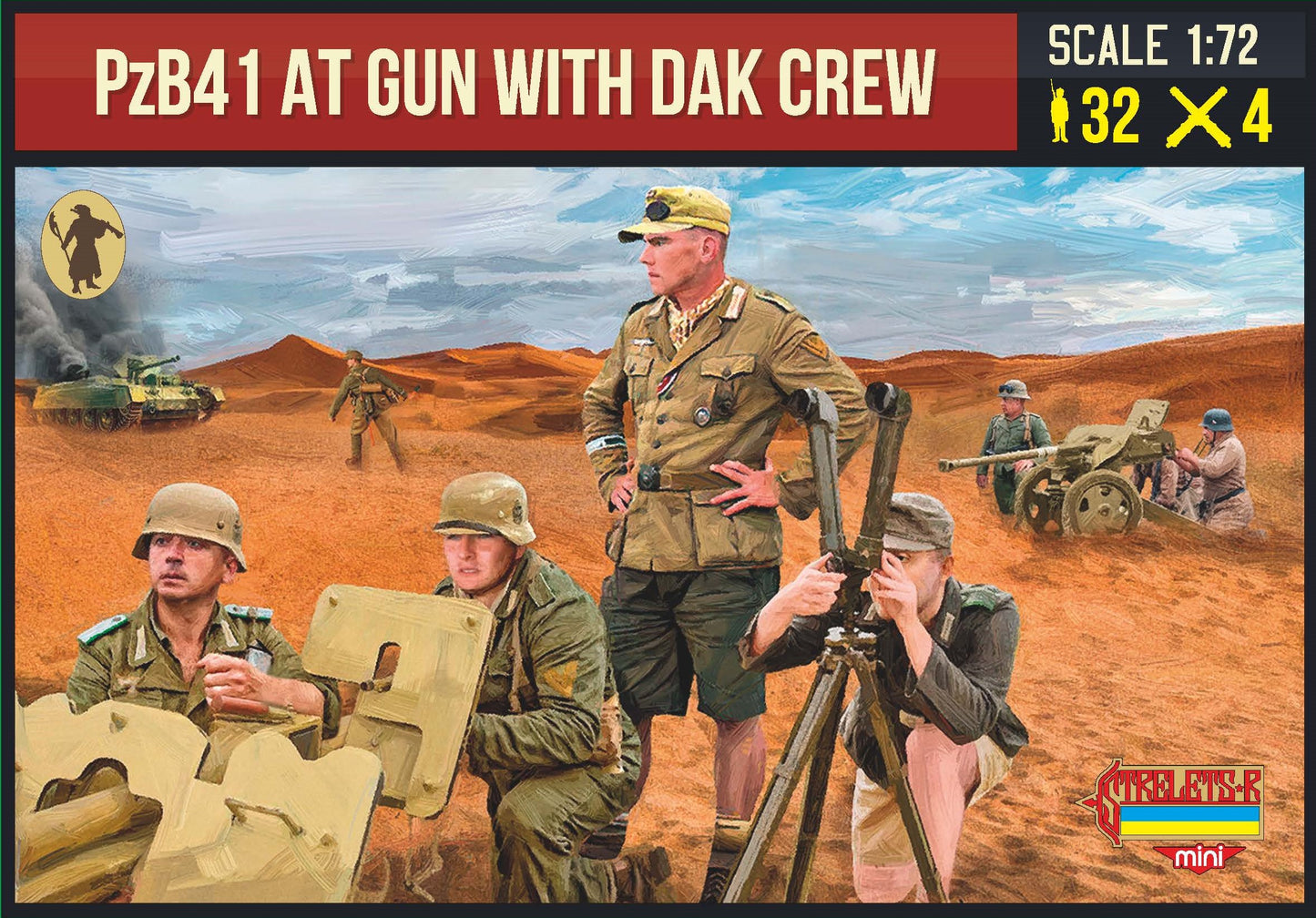 Strelets STRM158 1:72 Anti Tank Gun Pz.B41 with Africa Korps Crew