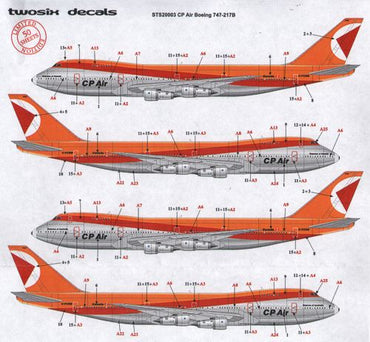 26 Decals STS20003 1:200 Boeing 747-217 CP Air
