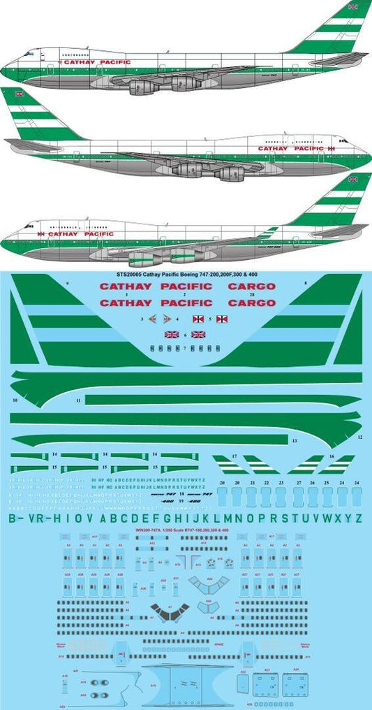 26 Decals STS20005 1:200 Cathay Pacific Boeing 747 Delivery