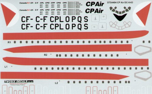26 Decals STS44004 1:144 Douglas DC-8-63 CP, C-FCPL/C-FCPO/C-FCPP/C-FCPQ/C-FCPS