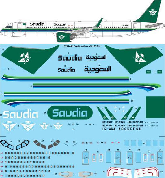 26 Decals STS44411 1:144 Saudia "New Livery" Airbus A321-251NX