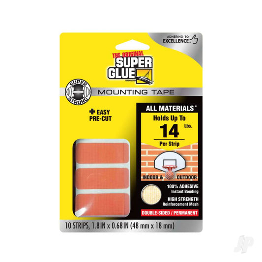 Super Glue Double-Sided Permanent Mounting Strips (10 strips, 48mmx18mm) 11710507
