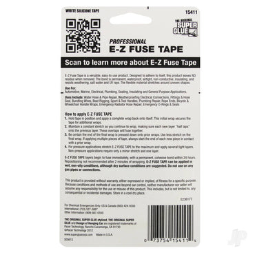 Super Glue E-Z Fuse Tape White (1in x 10ft) 15411