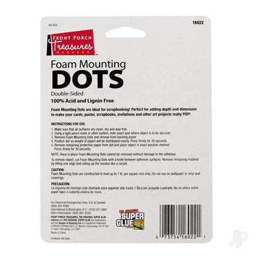 Super Glue Foam Mounting Dots, Double-Sided, .75in Diameter, (48 Dots) 16022