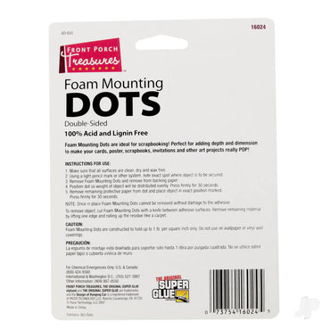 Super Glue Foam Mounting Dots, Double-Sided, .25in Diameter (363 Dots) 16024