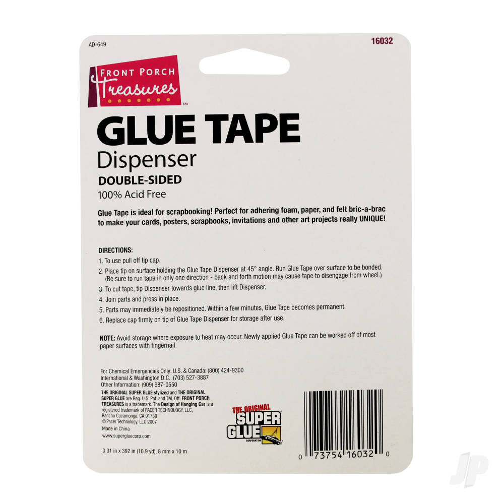 Super Glue Double-Sided Glue Tape Dispenser (0.31in x 392in, 8mm x 10m) 16032