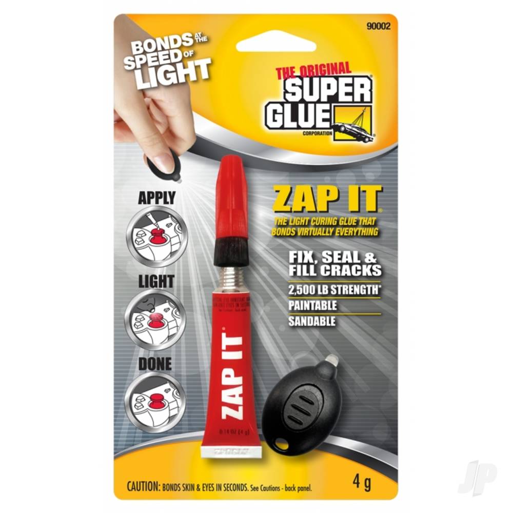 Super Glue Zap IT with Blue Light Activator 90002