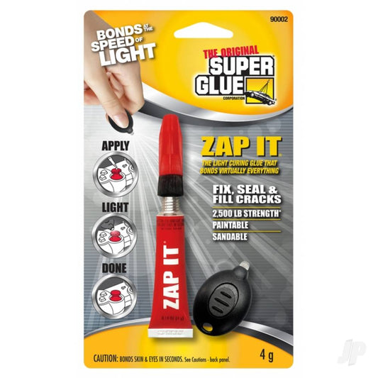 Super Glue Zap IT with Blue Light Activator 90002