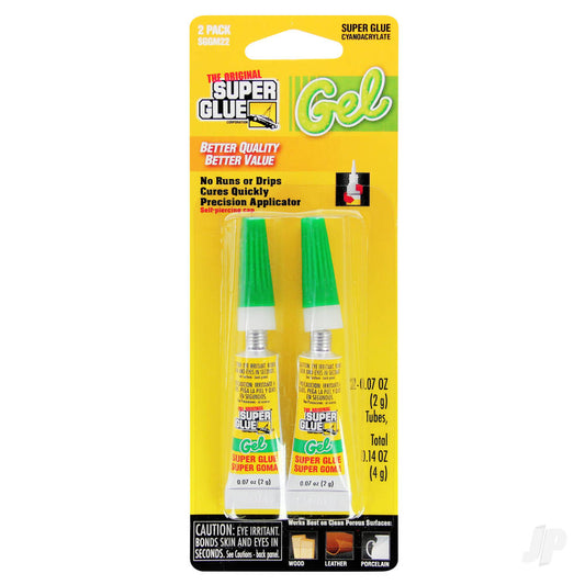 Super Glue Super Glue Gel 2-Pack Small Card (2x 0.07oz, 2g) SGGM22