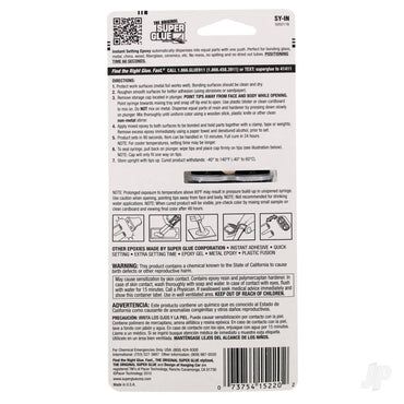 Super Glue 90 Second Instant Setting Epoxy (1oz, 28.3g) SY-IN