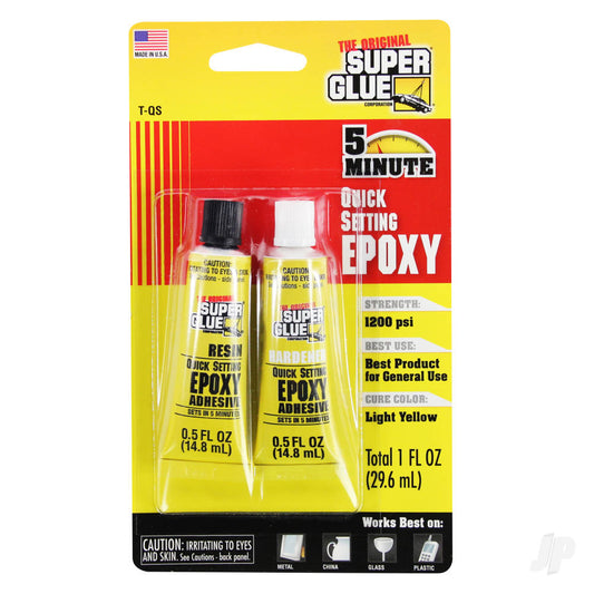 Super Glue 5 Minute Quick Setting Epoxy (1fl oz, 29.6ml) T-QS